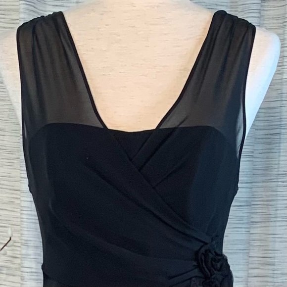Rickie Freeman Teri Jon black sleeveless party dress. - Picture 3 of 16